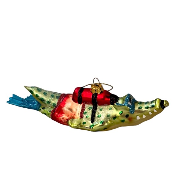 Set of 3 December Diamonds Scuba Sea Turtles and Alligator Glass Ornaments - Picture 9 of 11